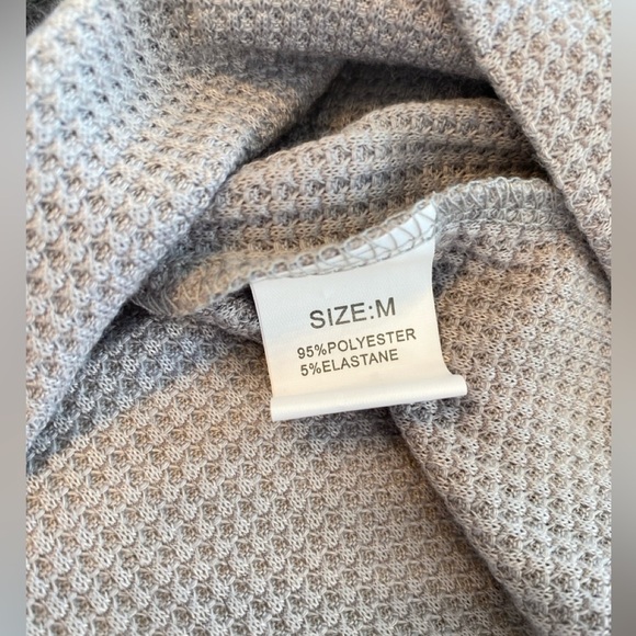 Boho Waffle Knit Top With Ruffle Sleeve Women’s Large Hipster Oversized Hipster - Picture 6 of 9